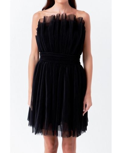 Endless Rose Strapless Mini Tulle Dress - Black
