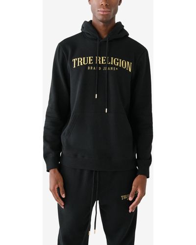 True Religion Shine Arch Pullover Hoodie - Black