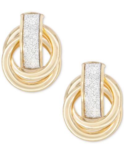 Macy's Glitter Love Knot Stud Earrings - Metallic