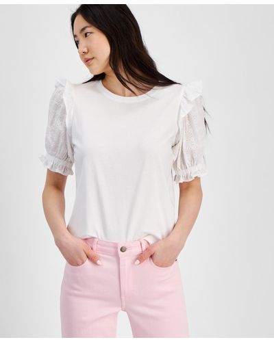 Tommy Hilfiger Ruffled Short-sleeve Top - White