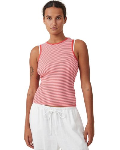 Cotton On The One Rib Racer Tank Top - Red