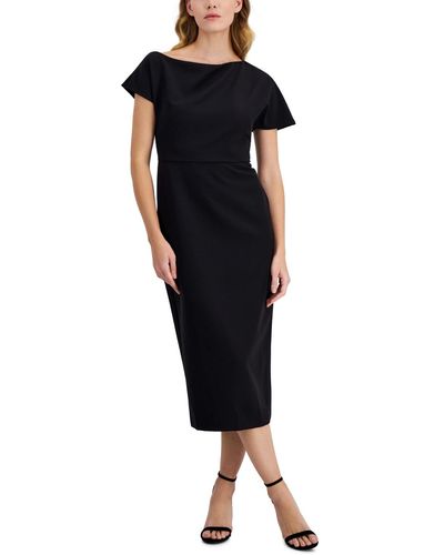 Anne Klein Off The Shoulder Midi Dress - Black