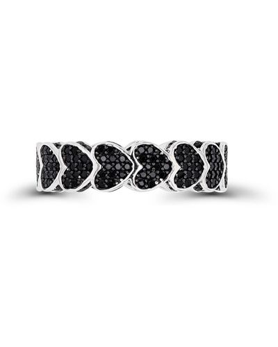 Macy's Black Spinel Pave Hearts Eternity Ring