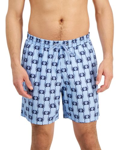 Men's Donan Palm-Print Quick-Dry 7 Swim Trunks, Created for Macy's
