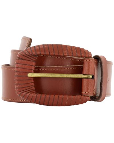 Frye 35mm Wrapped Buckle Leather Belt - Brown
