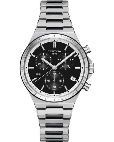 Certina Swiss Chronograph Ds-7 Stainless Steel Bracelet Watch 41mm - Metallic
