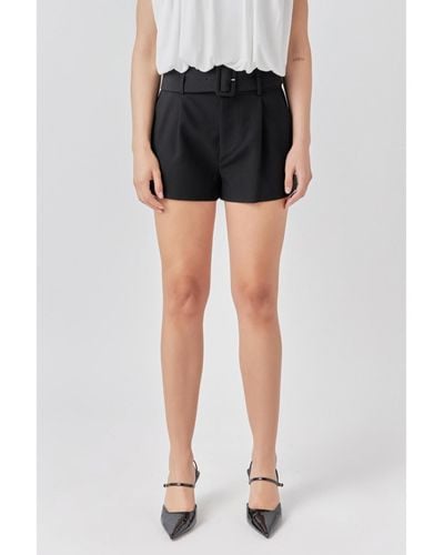 Endless Rose Belted Mini Shorts - Black