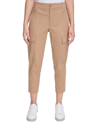 Calvin Klein High-rise Stretch Twill Cargo Ankle Pants - Natural