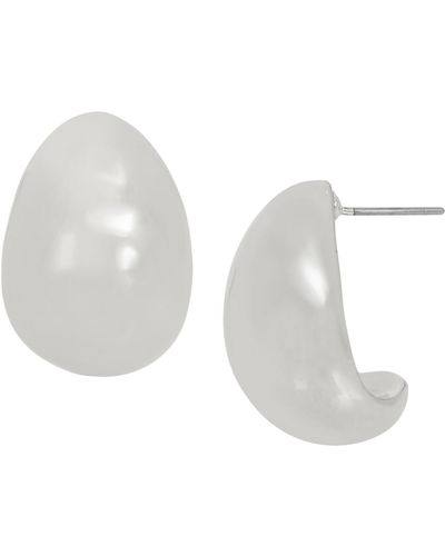 Robert Lee Morris Dome Hoop Earrings - White