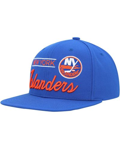 Mitchell & Ness New York Islanders Retro Lock Up Snapback Hat - Blue