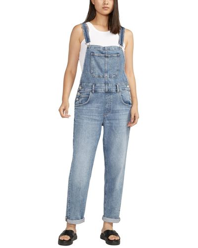 Silver Jeans Co. baggy Straight Leg Overalls - Blue