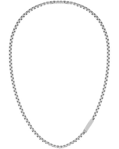Lacoste Stainless Steel Box Chain Necklace - Metallic