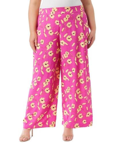 Jessica Simpson Trendy Plus Size Winnie Wide-leg Pants - Pink