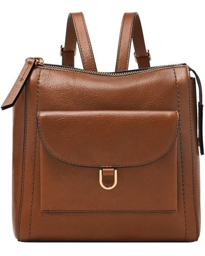 Fossil Parker Leather Backpack - Brown