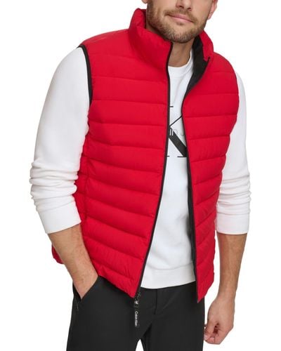 Calvin Klein Stretch Puffer Vest - Red