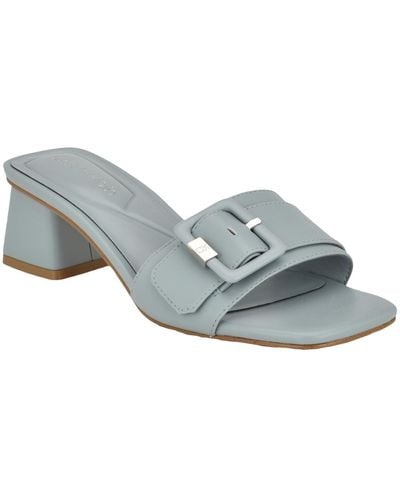 Calvin Klein Ariella Slip-on Square Toe Dress Sandals - Gray