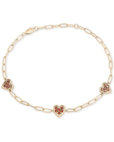 Macy's Heart Cluster Paperclip Link Bracelet (3/4 Ct. T.w. - Natural