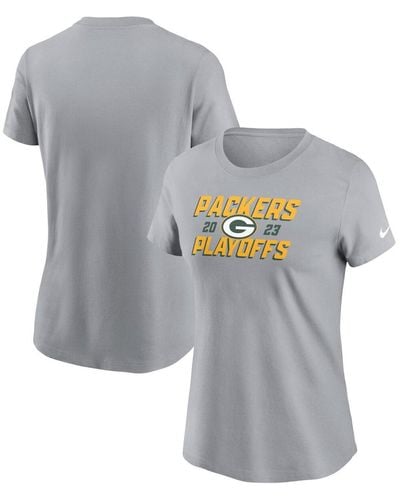 Nike Green Bay Packers 2023 Nfl Playoffs Iconic T-shirt - Gray