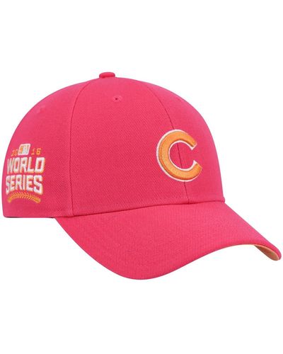 '47 Magenta Chicago Cubs 2016 World Series Mango Undervisor Mvp Snapback Hat - Pink