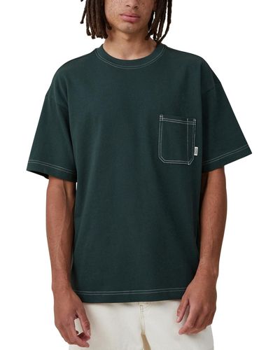 Cotton On Box Fit Pocket Crew Neck T-shirt - Green