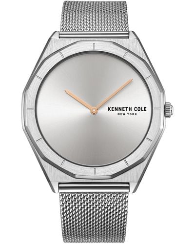 Kenneth Cole Modern Classic -tone Stainless Steel Mesh Bracelet Watch 41mm - Gray