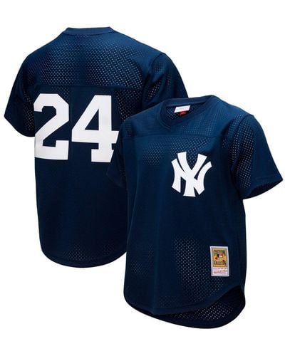 Mitchell & Ness Rickey Henderson New York Yankees Cooperstown Collection Mesh Batting Practice Button-up Jersey - Blue