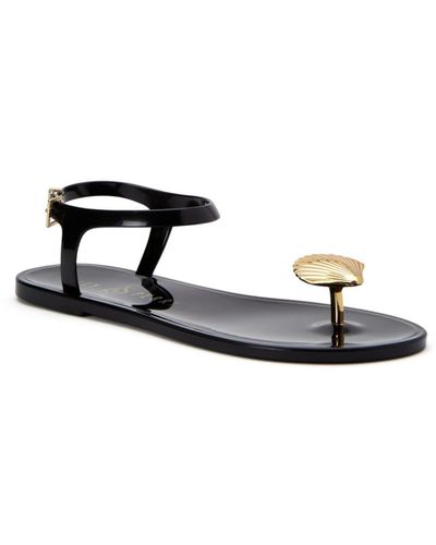 Katy Perry Iconic Geli Toe Post Flat Sandals - Black