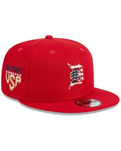 KTZ Detroit Tigers 2023 Fourth Of July 9fifty Snapback Adjustable Hat - Red