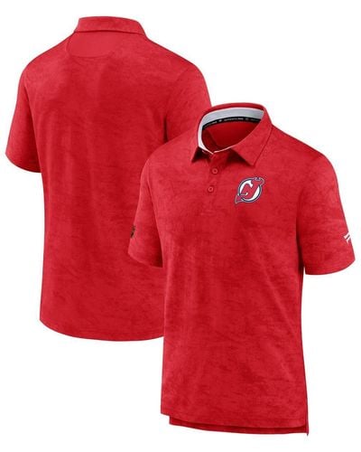 Fanatics Red And White New Jersey Devils Special Edition 2.0 Authentic Pro Polo Shirt