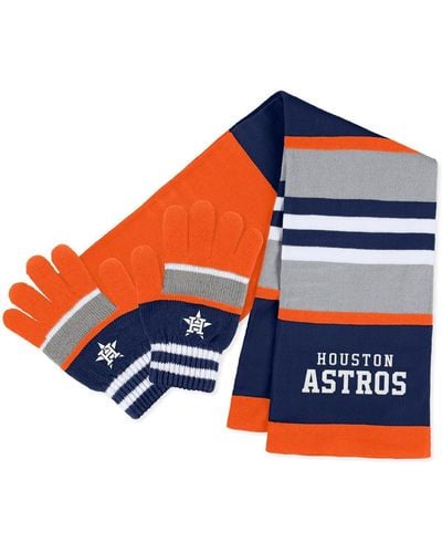 WEAR by Erin Andrews Houston Astros Stripe Glove And Scarf Set - Blue