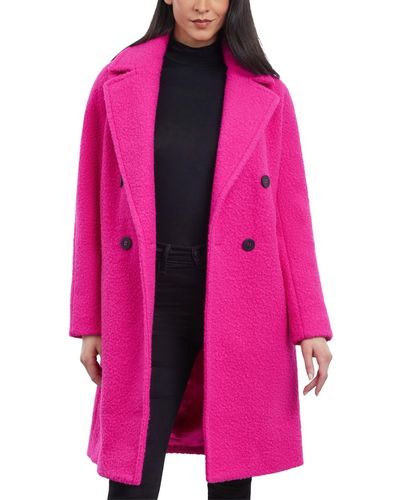 BCBGeneration Double-breasted Boucle Walker Coat - Pink