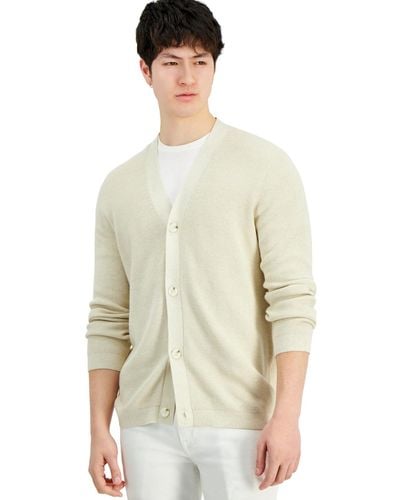 INC International Concepts Long-sleeve Cardigan Sweater - White