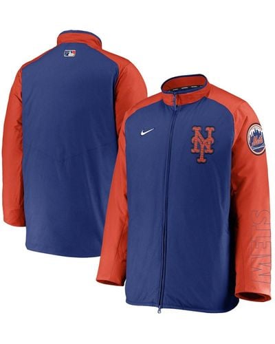 Nike Royal, Orange New York Mets Authentic Collection Dugout Full-zip Jacket - Blue
