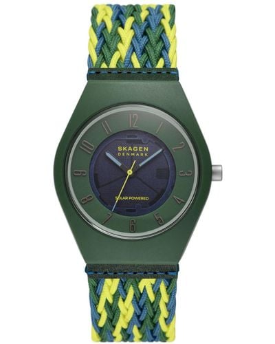 Skagen Three-hand Quartz Samso Series Nylon Watch 37mm - Green
