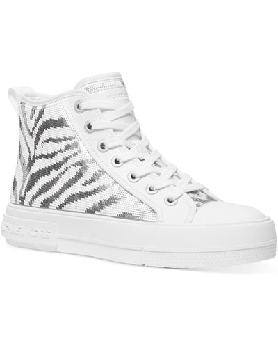Michael Kors Michael Zebra Sequin High-top Sneakers - White