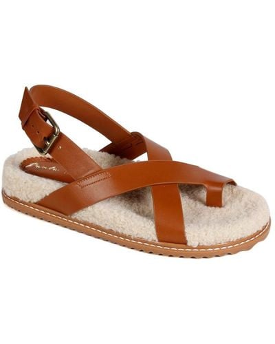 Paula Torres Shoes Genova Strappy Footbed Flats - Brown