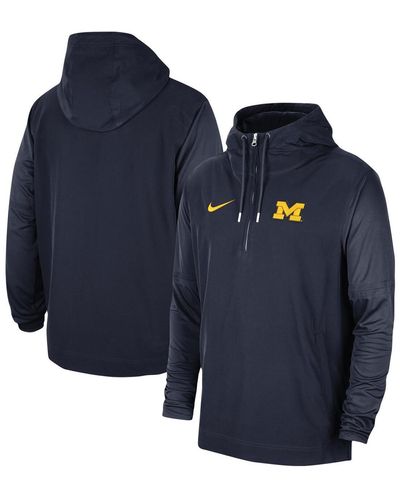 Nike West Virginia Mountaineers 2023 Coach Half-zip Hooded Jacket - Blue