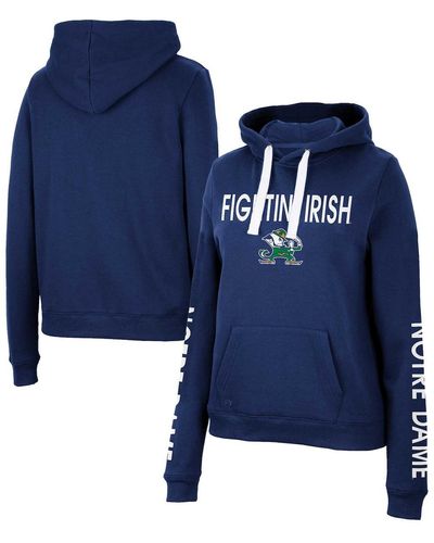 Colosseum Athletics Notre Dame Fighting Irish 3-hit Pullover Sweatshirt - Blue