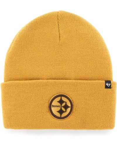 '47 Pittsburgh Steelers Haymaker Cuffed Knit Hat - Yellow