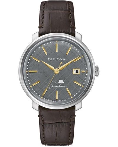 Bulova Frank Sinatra Collection Leather Strap Watch 40mm - Brown