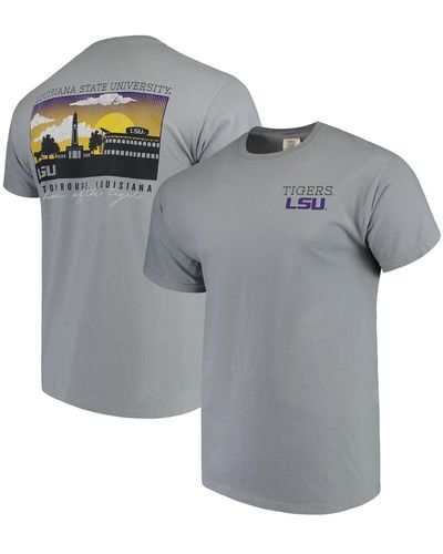 Image One Lsu Tigers Comfort Colors Campus Scenery T-shirt - Gray