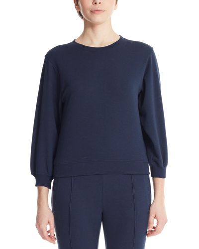 Marc New York Performance 3/4 Puff Sleeve Pullover Top - Blue