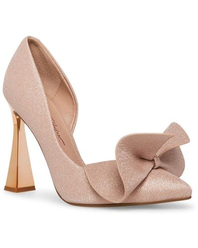 Betsey Johnson Nobble Structured Bow Slip-on Pumps - Pink
