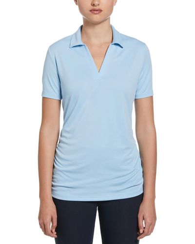 PGA TOUR Airflux Short Sleeve Golf Polo Shirt - Blue