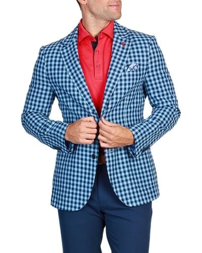 Tailorbyrd Gingham Check Sportcoat - Blue