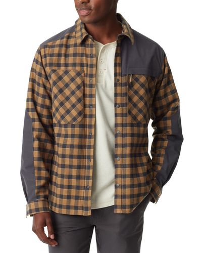 BASS OUTDOOR Utility Brushed Twill Shacket - Brown