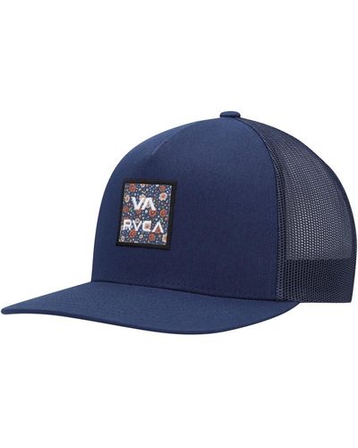 RVCA Va All The Way Print Trucker Snapback Hat - Blue