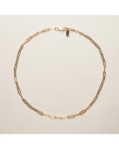 Joey Baby 18k Plated Paper Clip Anne Necklace 17" - White