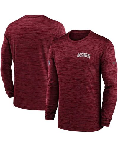Nike Red New England Patriots Velocity Athletic Stack Performance Long Sleeve T-shirt