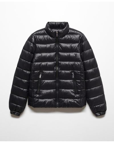 Mango Pocket Quilted Jacket - Black